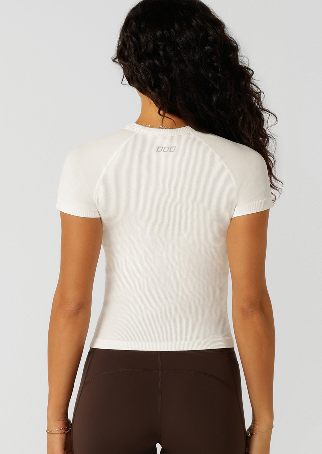 Lorna Jane Tempo Seamless Short Sleeve Active Top - Porcelain
