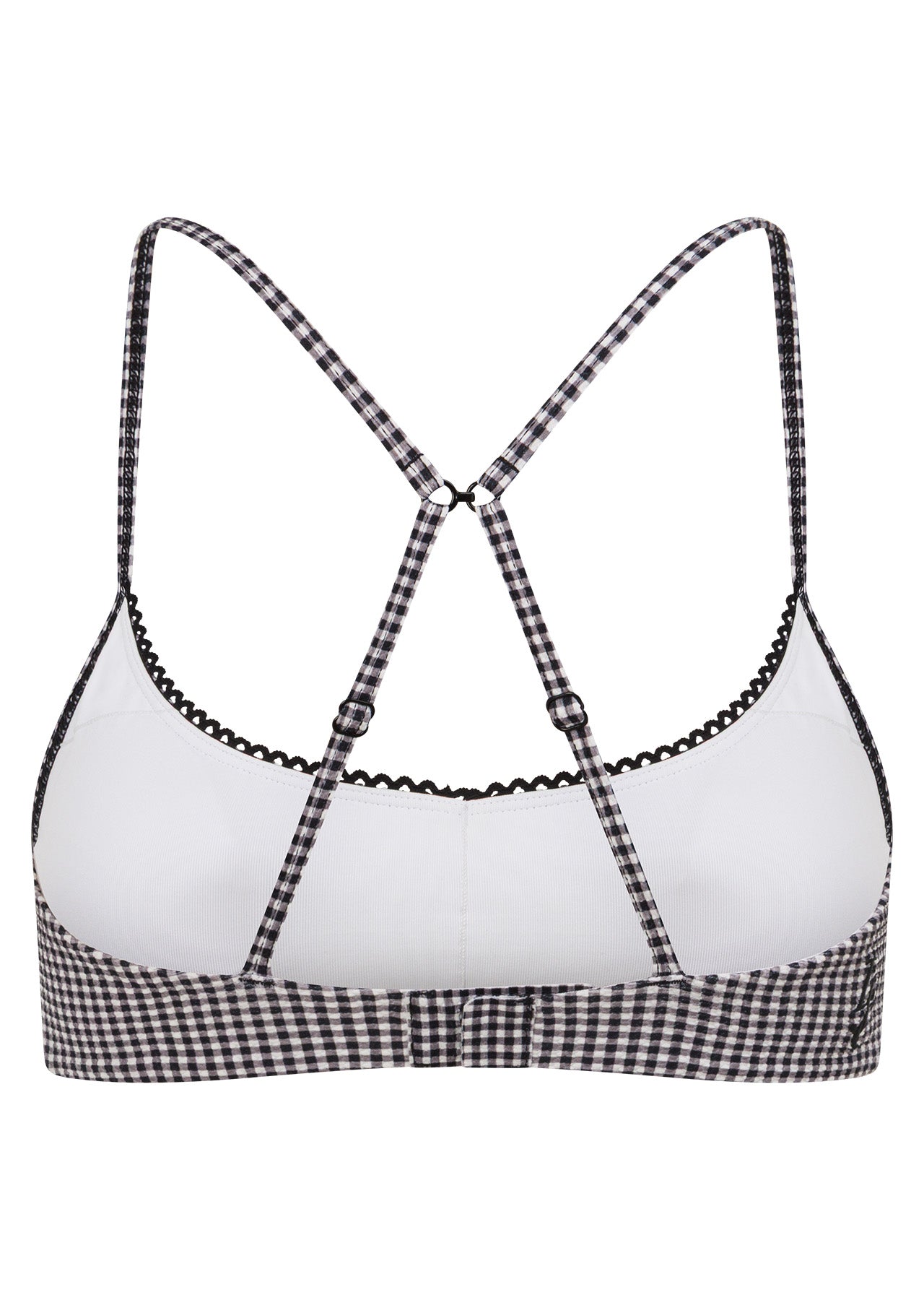 Lorna Jane Check On It Sports Bra - Greyscale Gingham Print