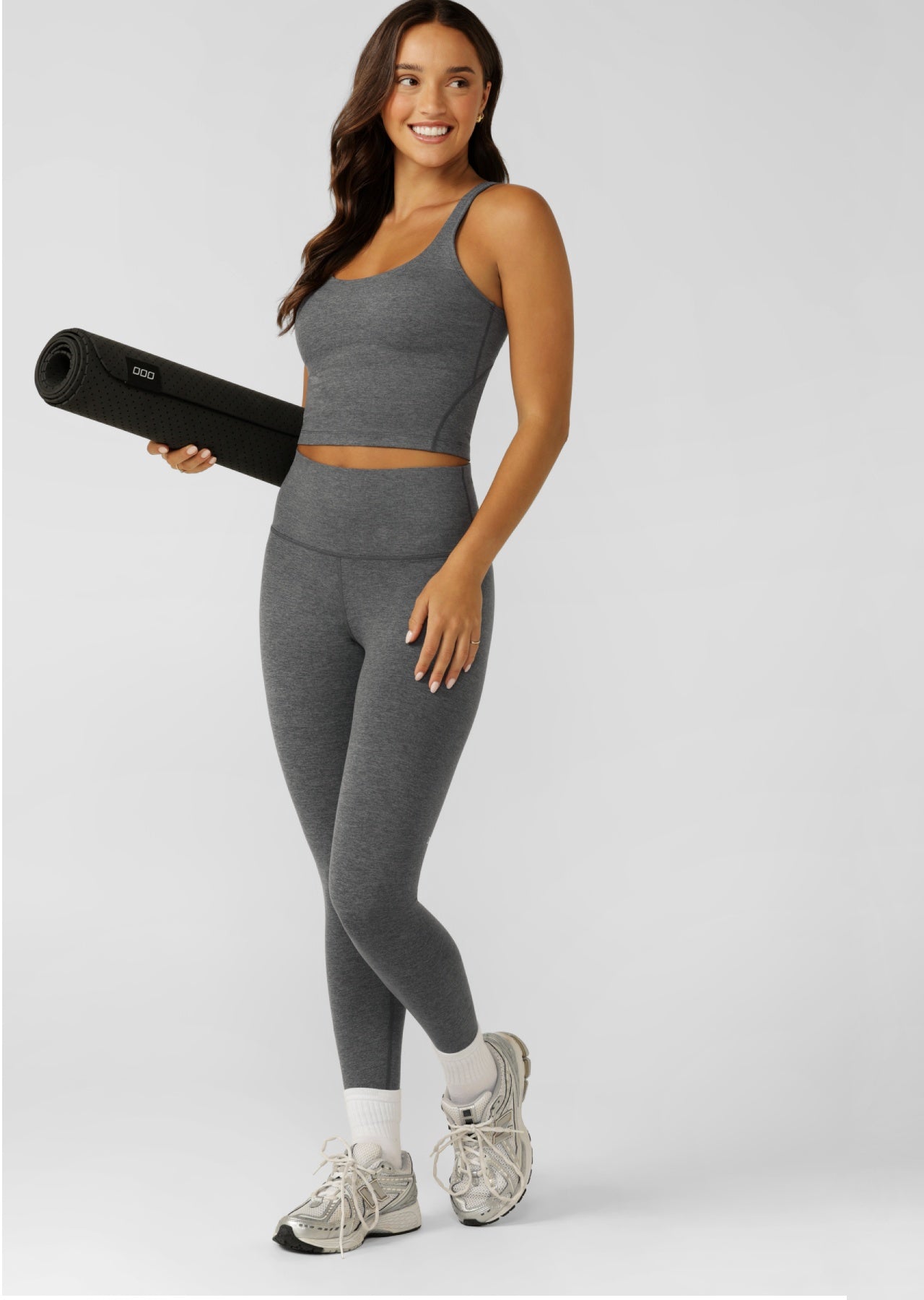 Lorna Jane Ultimate Comfort Bra Tank Combo - Dark Charcoal Marl