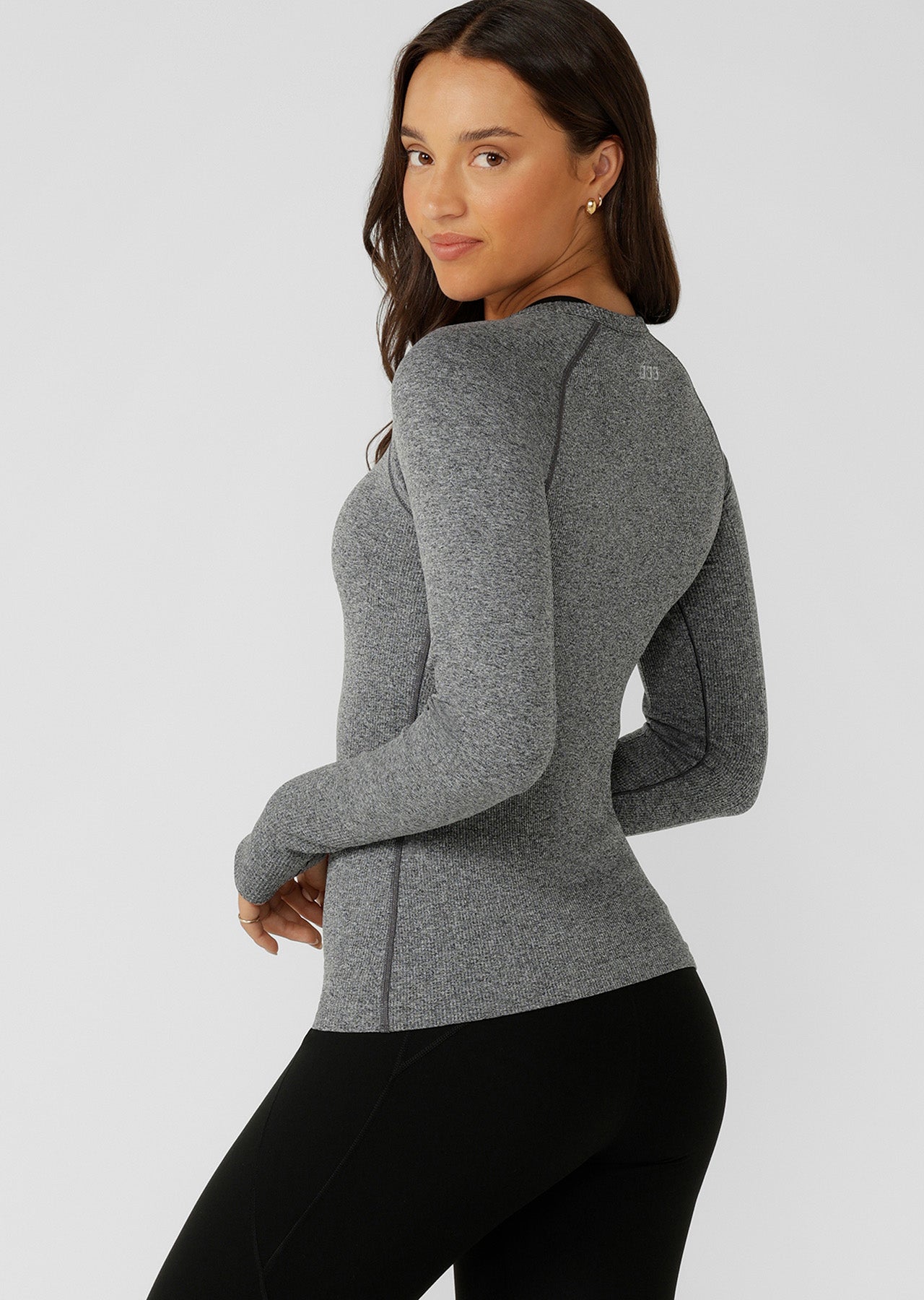 Lorna Jane Tempo Seamless Long Sleeve Top - Charcoal Marl