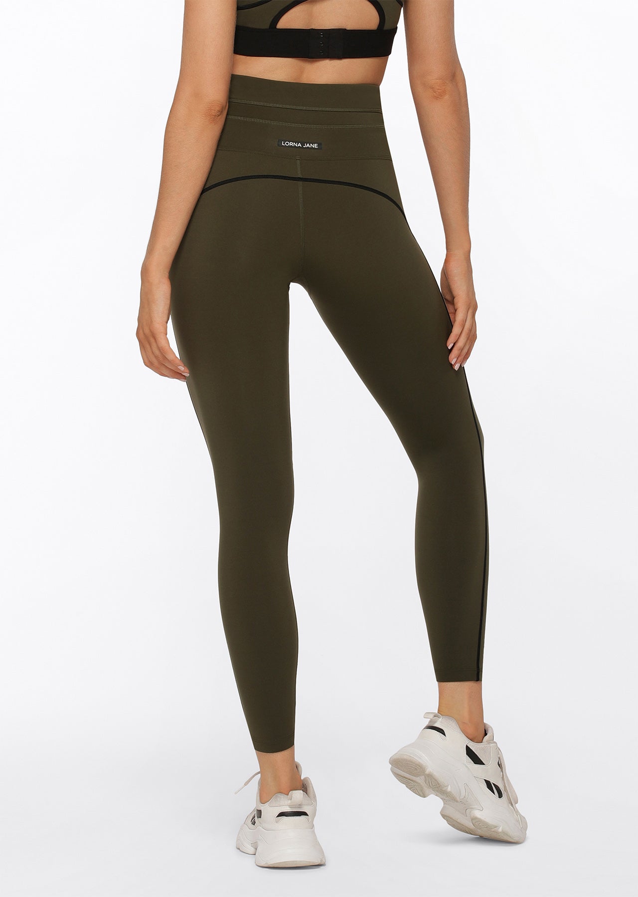 Lorna Jane Contrast Racer Ankle Biter Leggings - Luxury Green