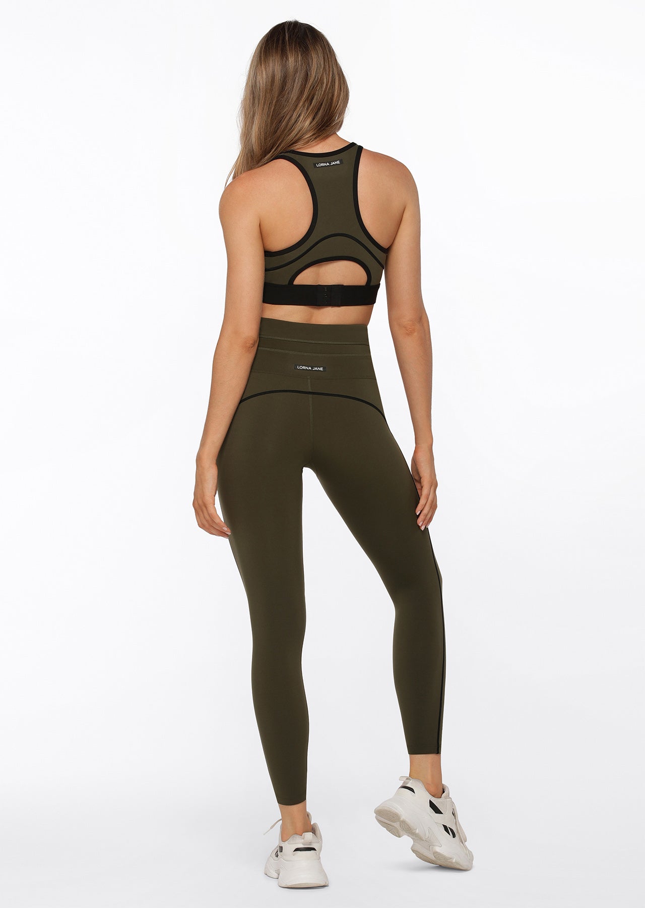 Lorna Jane Contrast Racer Ankle Biter Leggings - Luxury Green