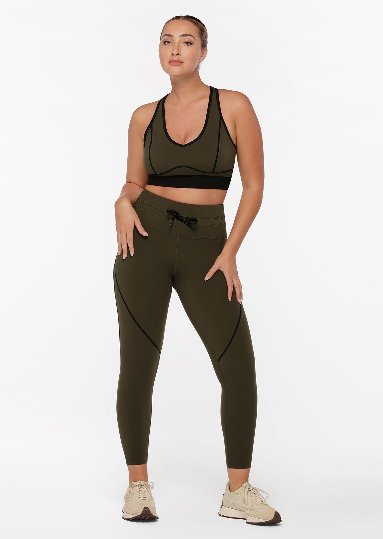 Lorna Jane Contrast Racer Ankle Biter Leggings - Luxury Green