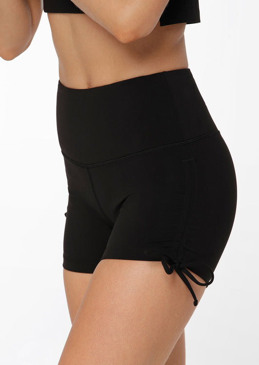 Lorna Jane Rouched Cheeky Bike Shorts - Black