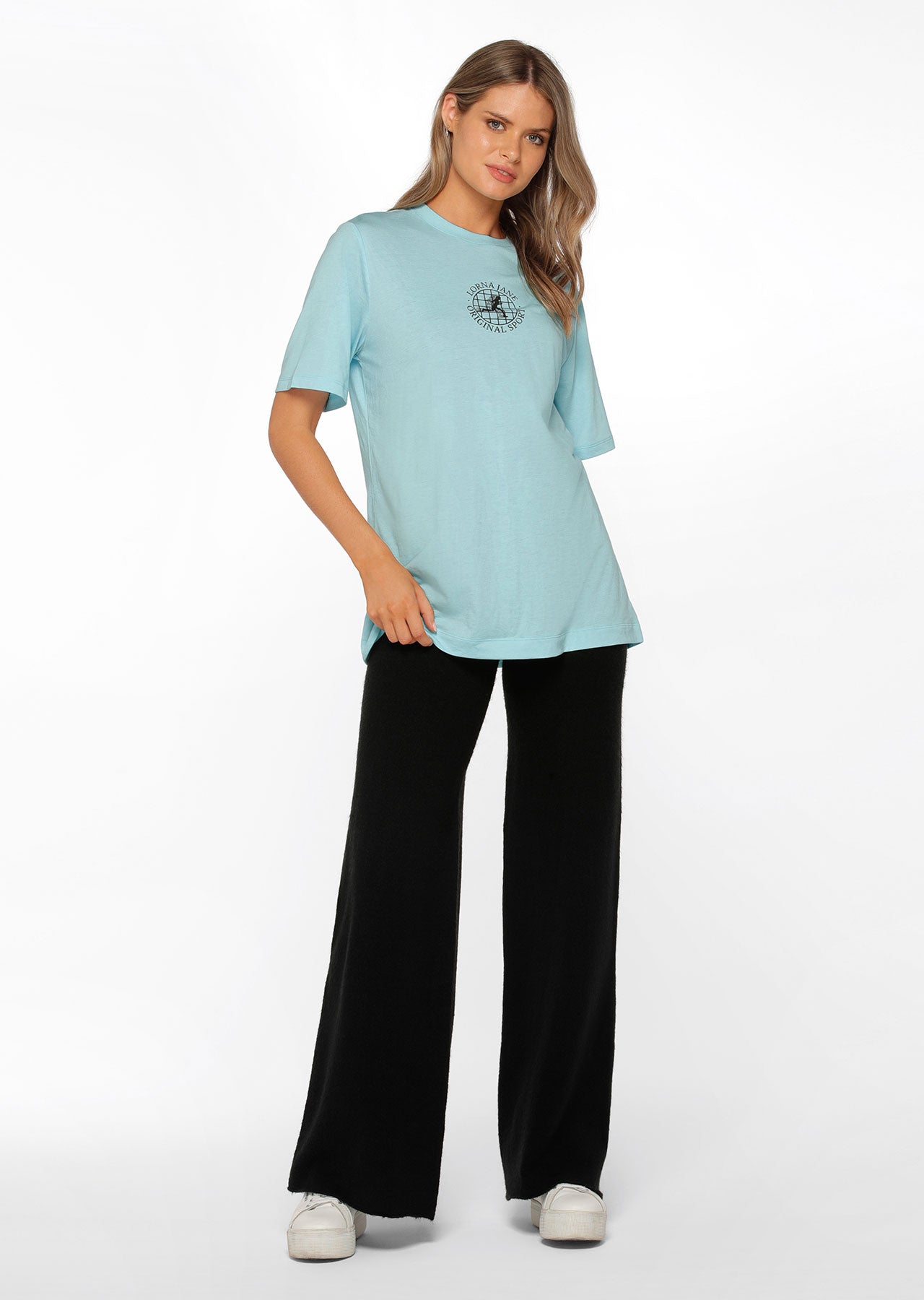 Lorna Jane Runner Eclipse Relaxed Tee - Amalfi Blue