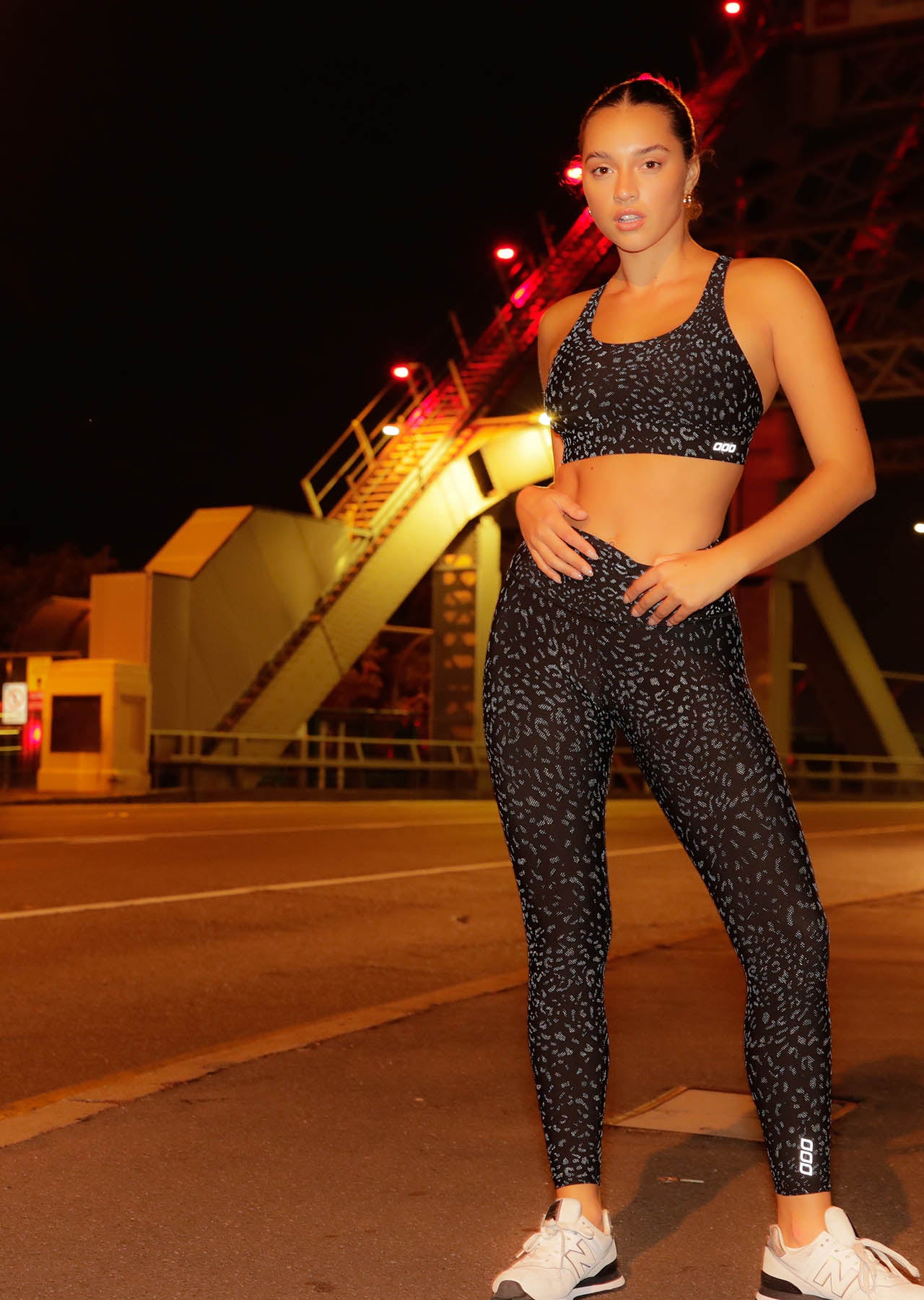 Lorna Jane Reflective Night Cat Full Length Leggings - Reflective Night Cat Print