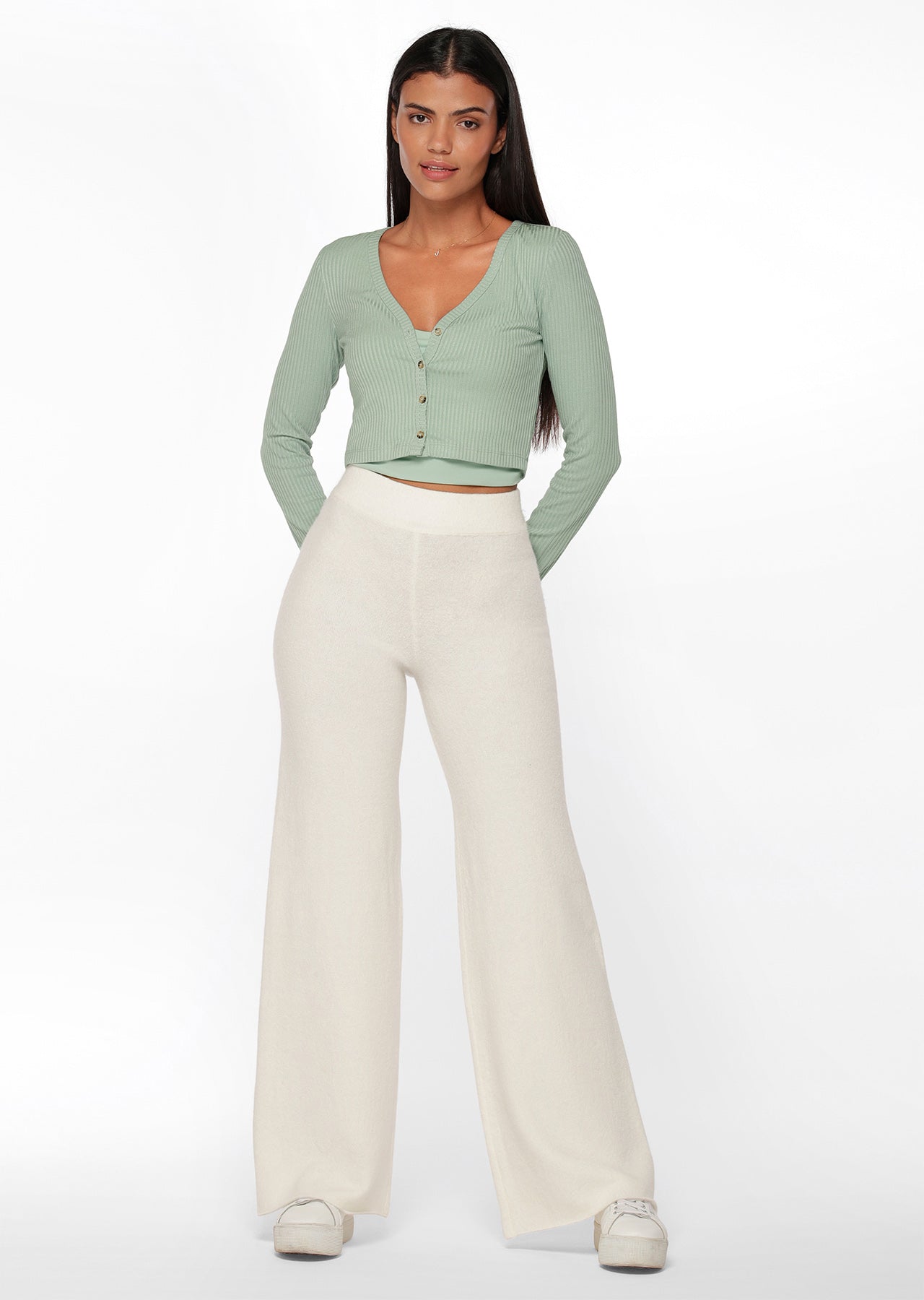 Lorna Jane Recoup Knitted Flares - Porcelain
