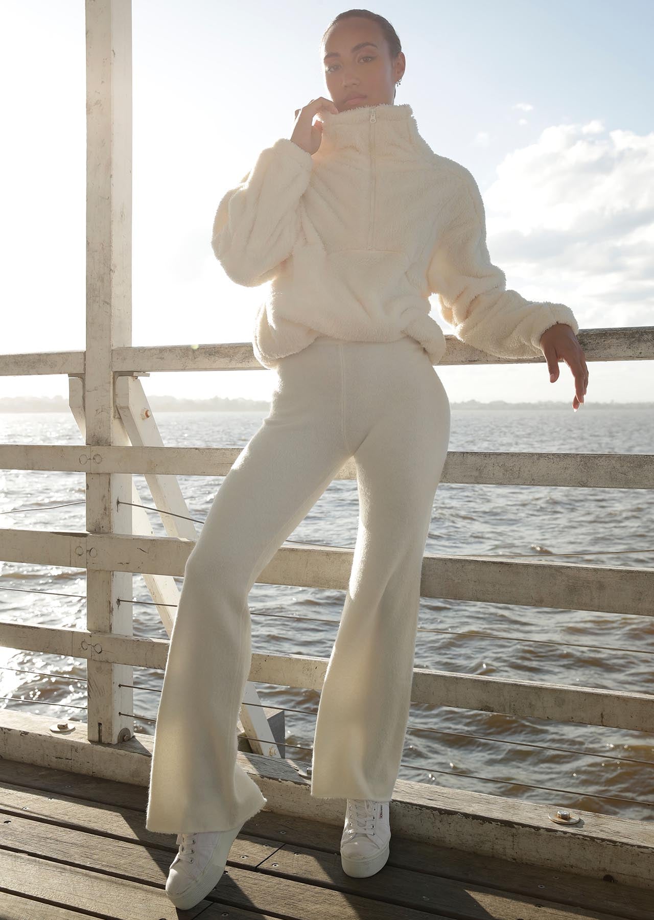 Lorna Jane Recoup Knitted Flares - Porcelain