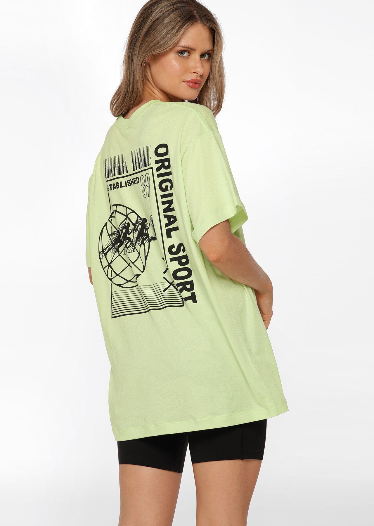 Lorna Jane Original Sport Oversized Tee - Soft Lime