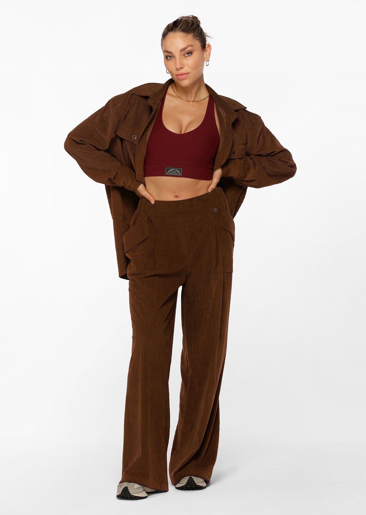 Lorna Jane 70s Revival Corduroy Pant - Espresso