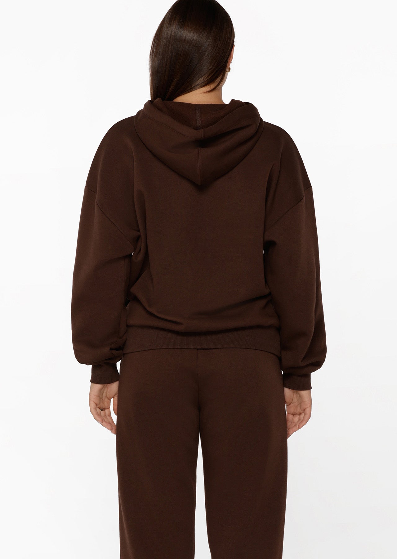 Lorna Jane Lounge Fleece Hoodie - Espresso