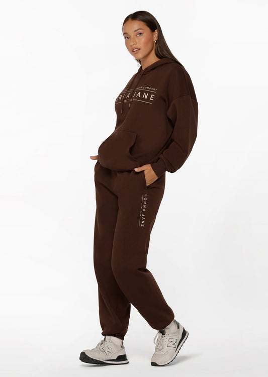 Lorna Jane Lounge Fleece Trackpants - Espresso