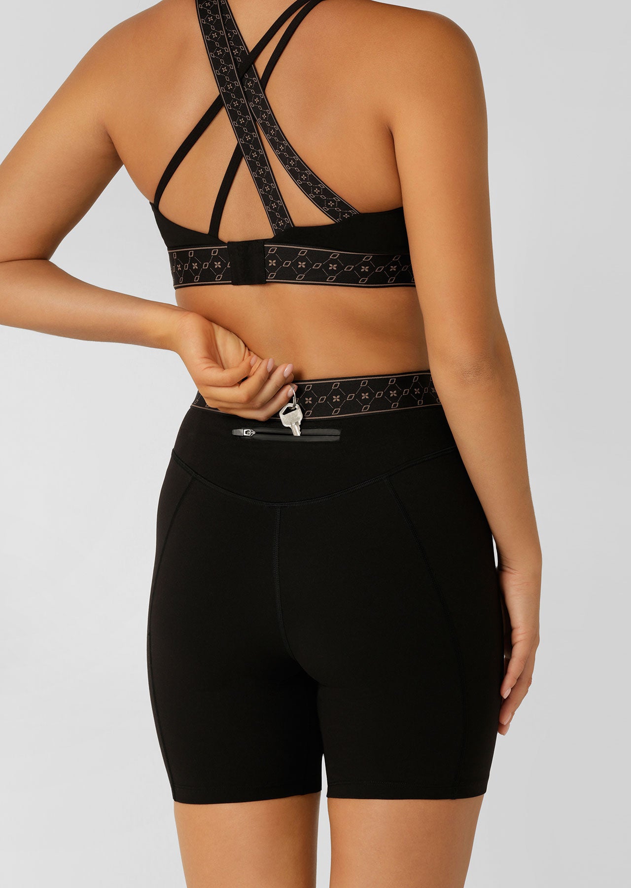 Lorna Jane High Definition Zip Pocket Bike Shorts - Black