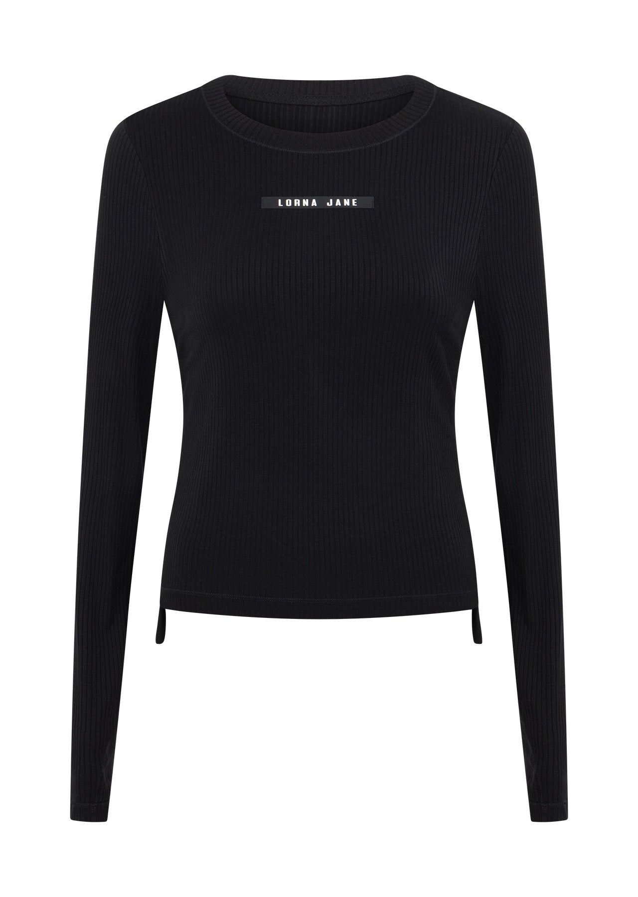 Lorna Jane Easy Adjust Longsleeve Rib Top - Black