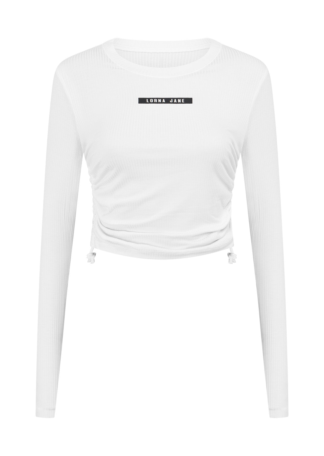 Lorna Jane Easy Adjust Longsleeve Rib Top - Porcelain
