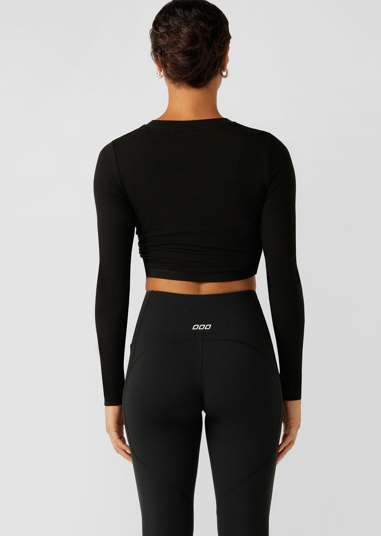 Lorna Jane Easy Adjust Longsleeve Rib Top - Black