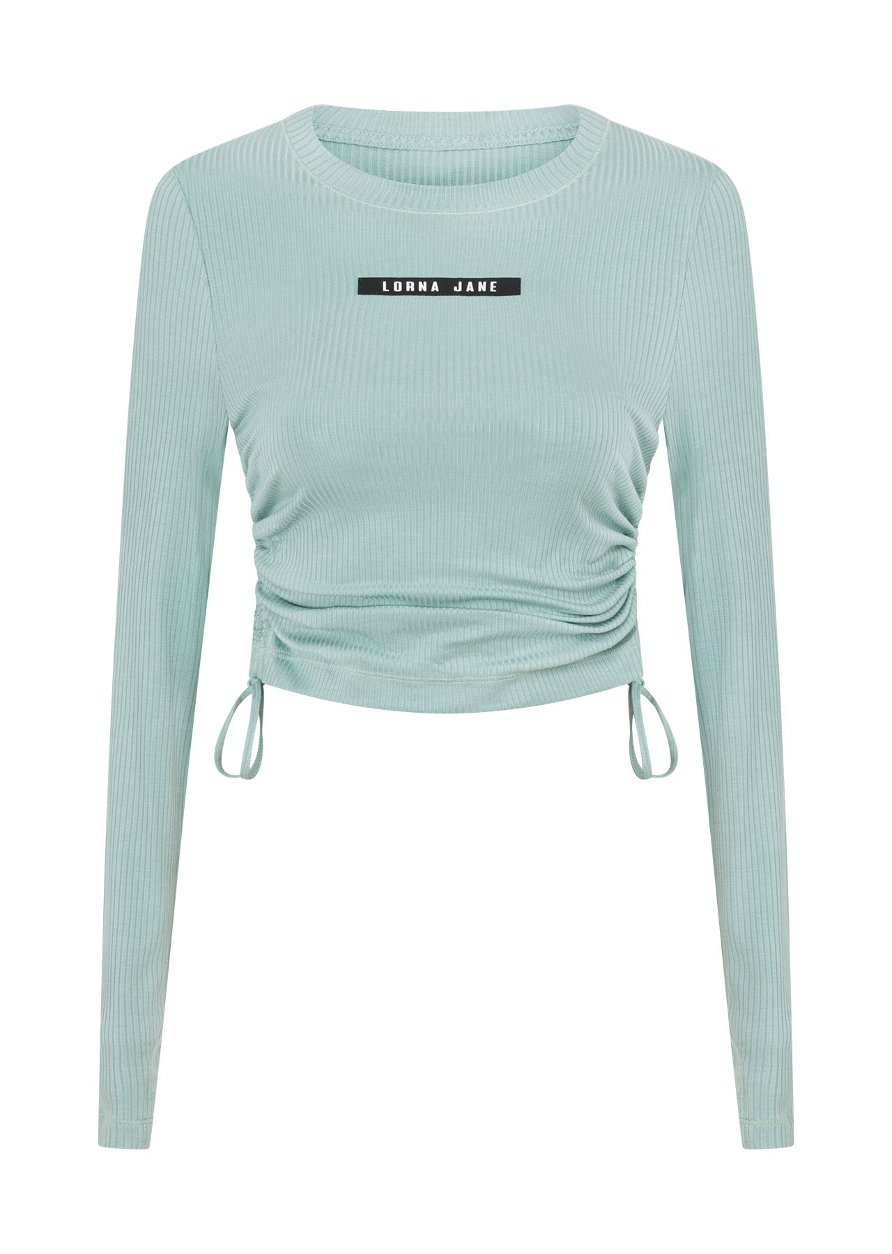 Lorna Jane Easy Adjust Longsleeve Rib Top - Sea Mist