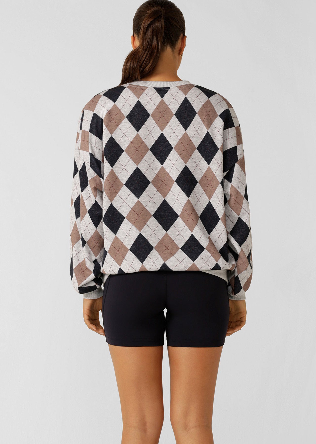 Lorna Jane Alumni Argyle Oversized Sweat - Argyle Print