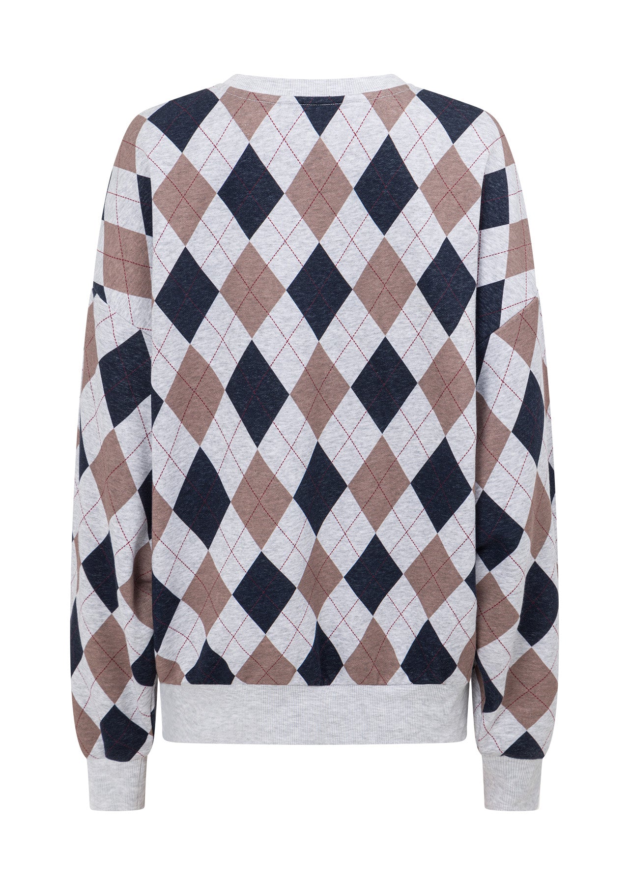 Lorna Jane Alumni Argyle Oversized Sweat - Argyle Print