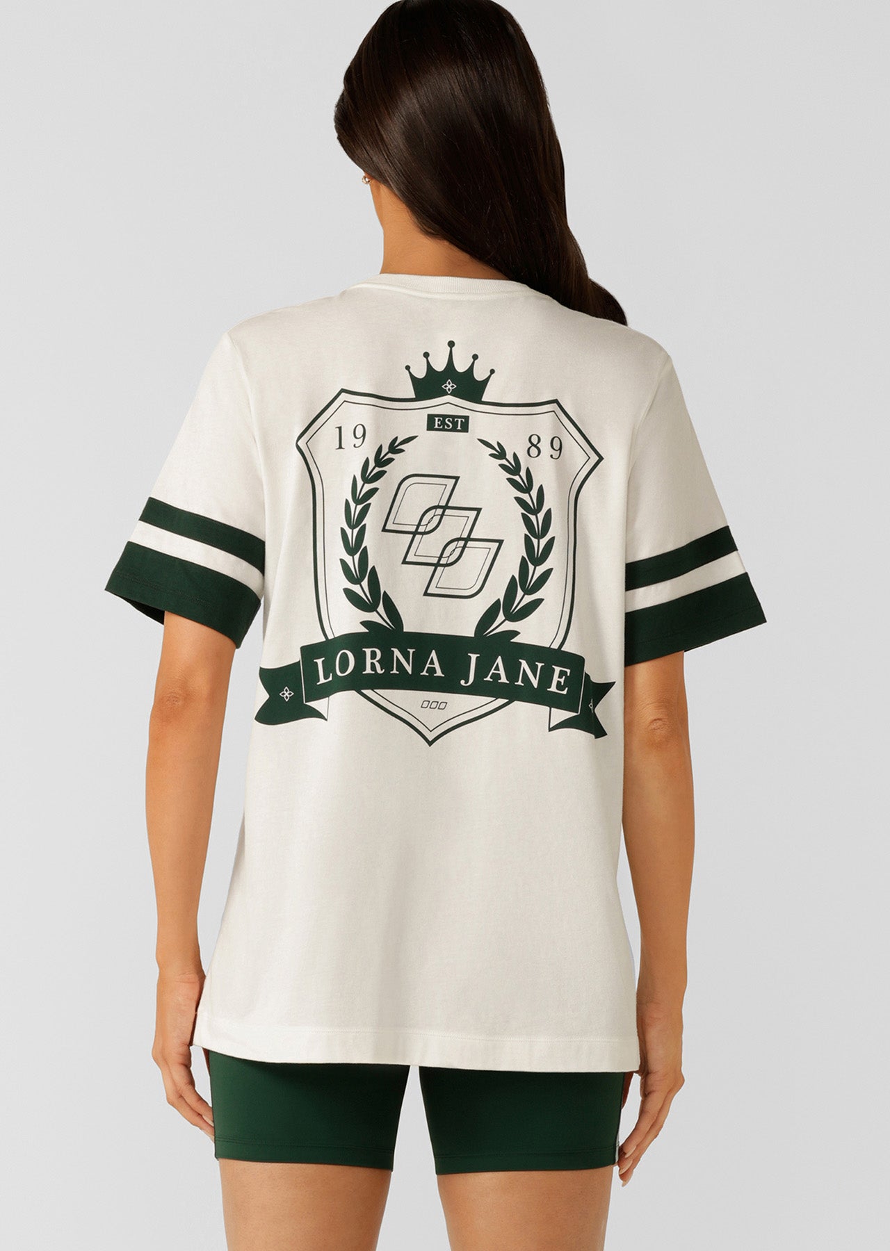 Lorna Jane Varsity Relaxed Tee - Porcelain