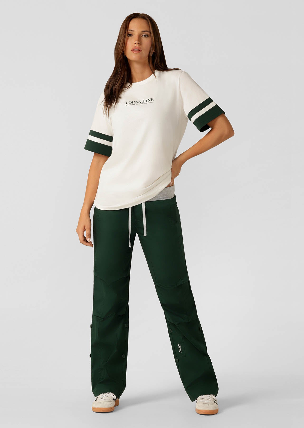 Lorna Jane Varsity Relaxed Tee - Porcelain