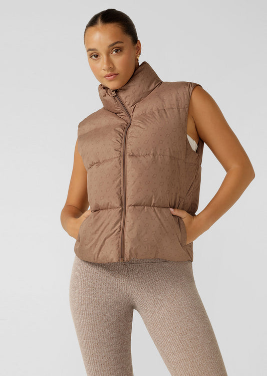 Lorna Jane Monogram Puffer Vest - Monogram Print