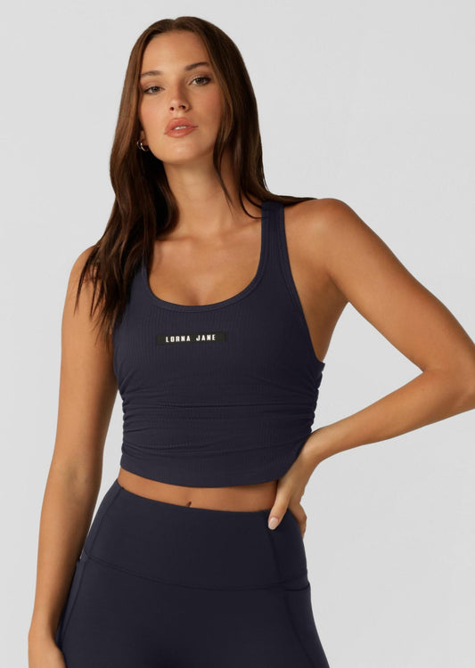 Lorna Jane Easy Adjust Racerback Rib Tank - Midnight Blue