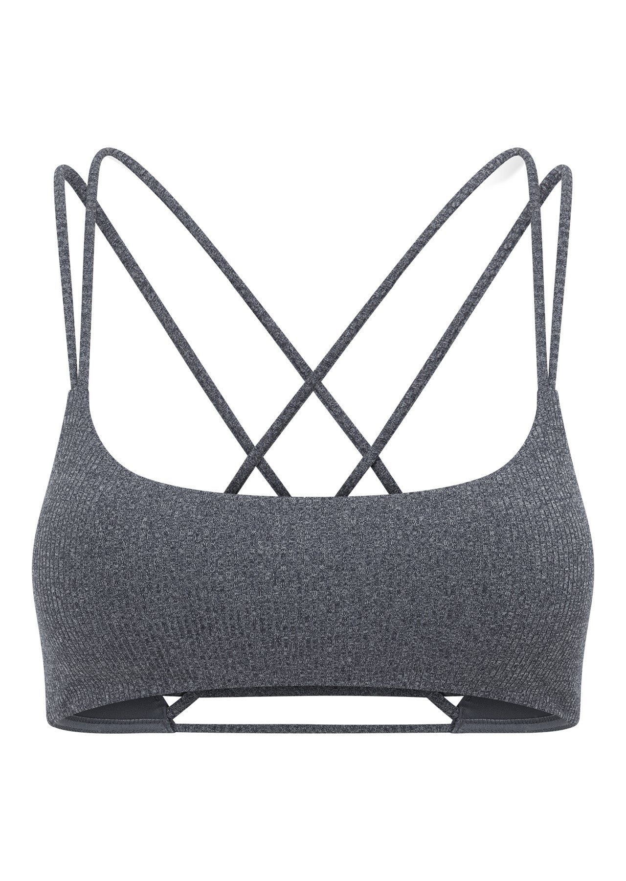 Lorna Jane Divine Rib All Day Sports Bra - Midnight Blue Marl