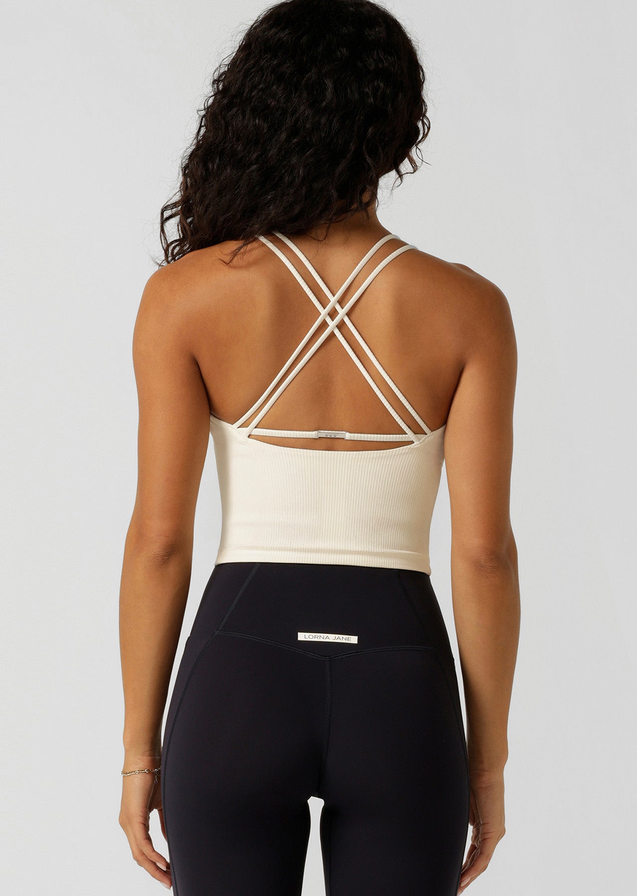 Lorna Jane Irresistible Rib Bra Tank Combo - Cream