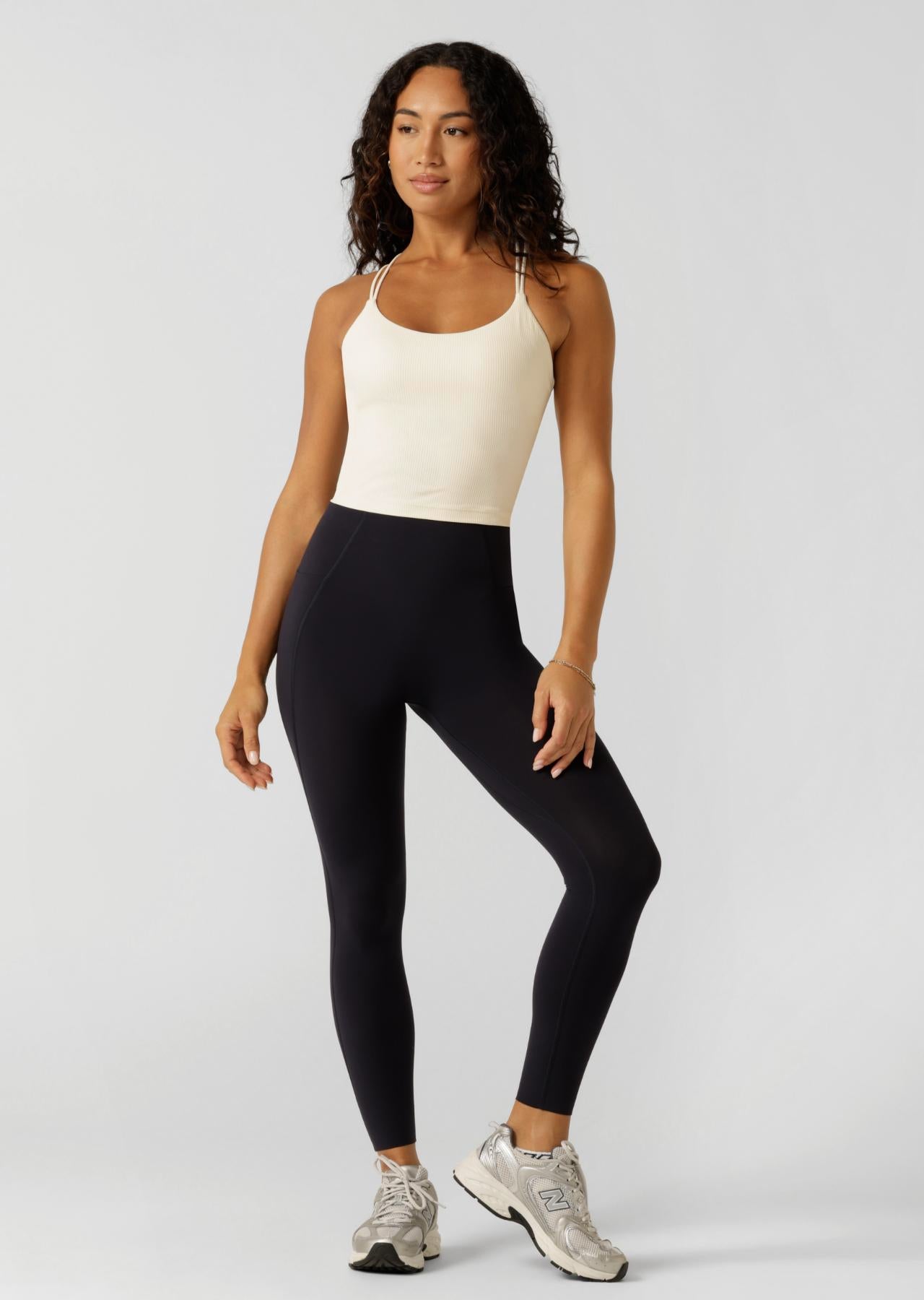 Lorna Jane Irresistible Rib Bra Tank Combo - Cream