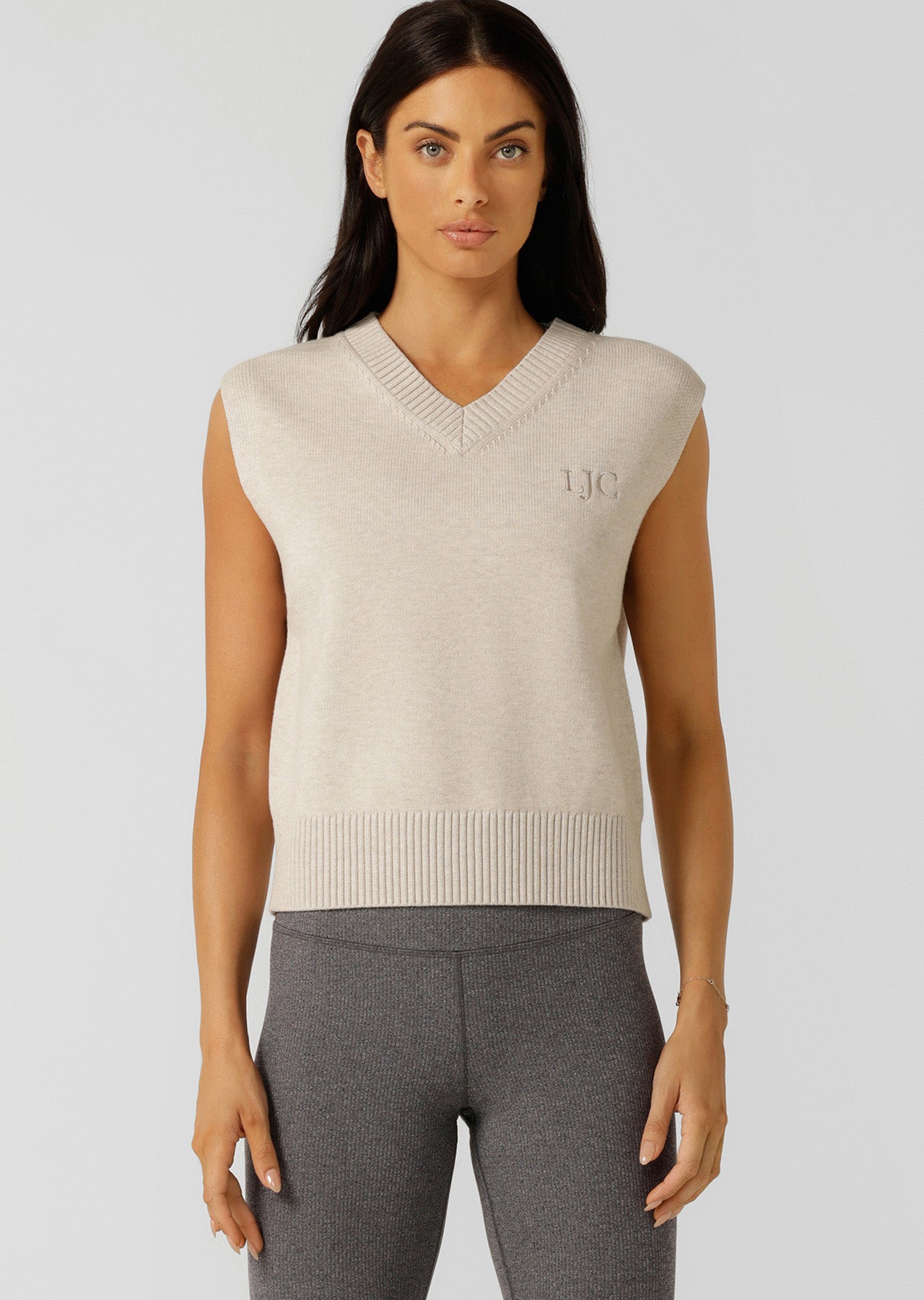 Lorna Jane Outdoor Knit Vest - Chalk Marl