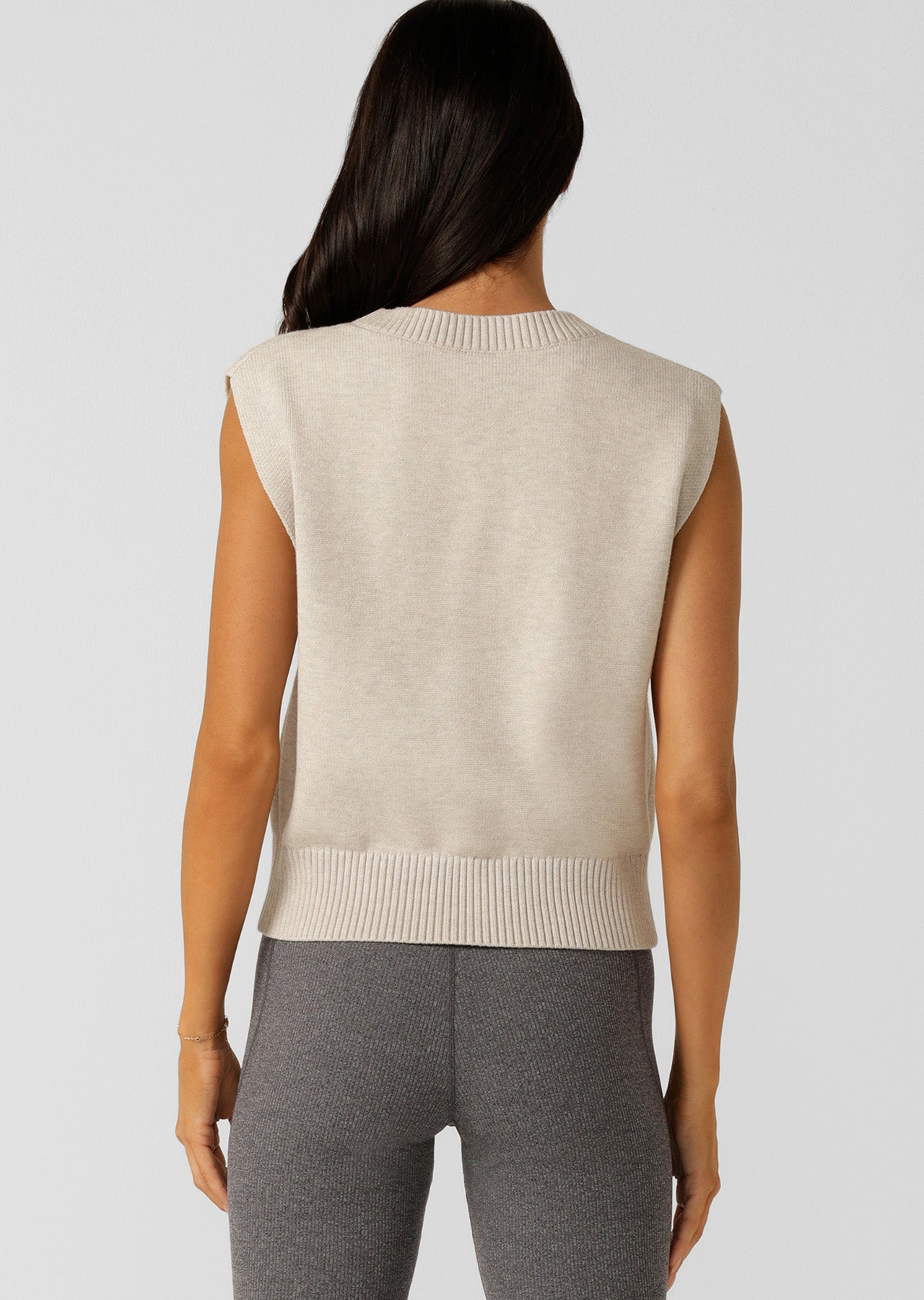 Lorna Jane Outdoor Knit Vest - Chalk Marl