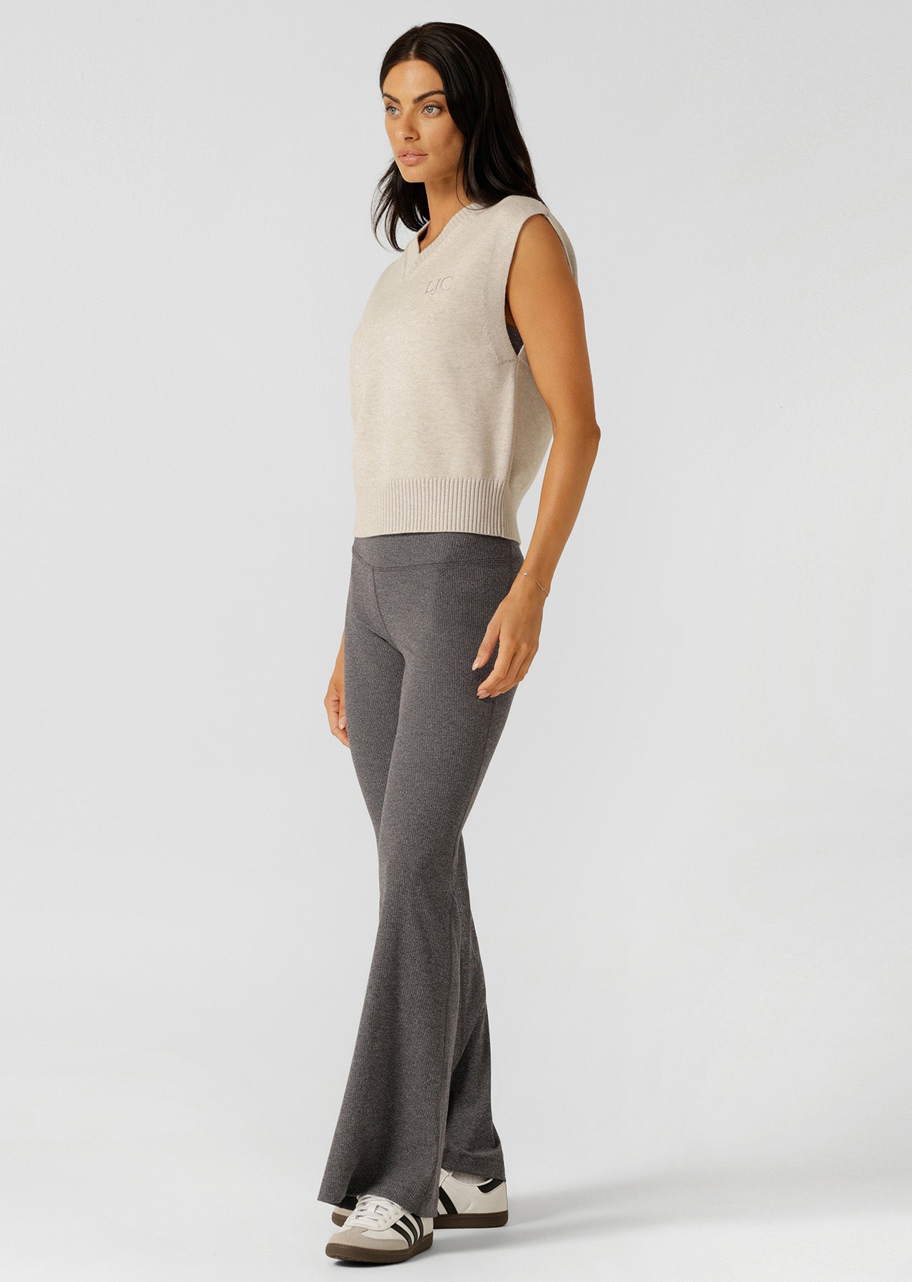 Lorna Jane Outdoor Knit Vest - Chalk Marl