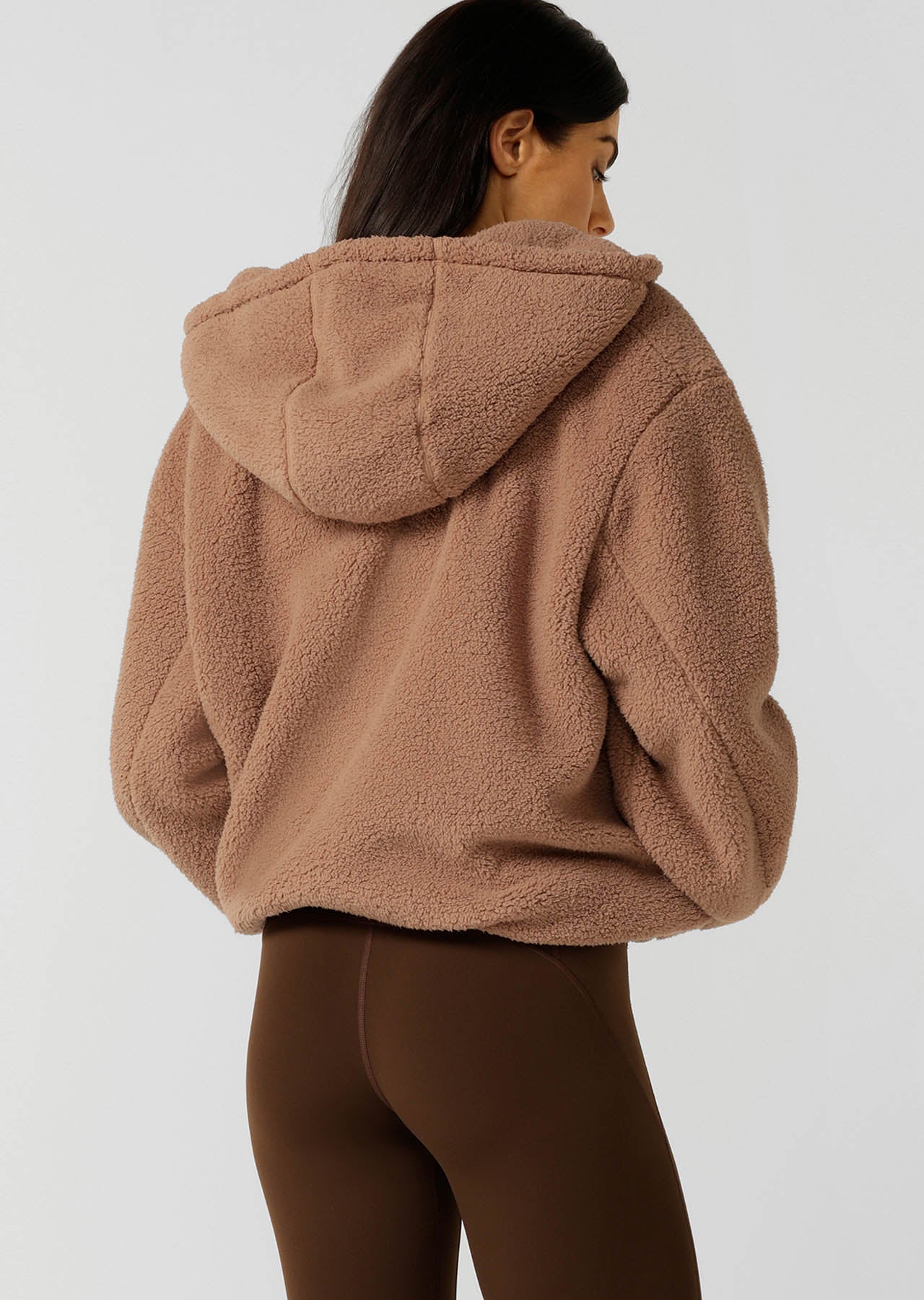 Lorna Jane Teddy Zip Through Hoodie - Walnut