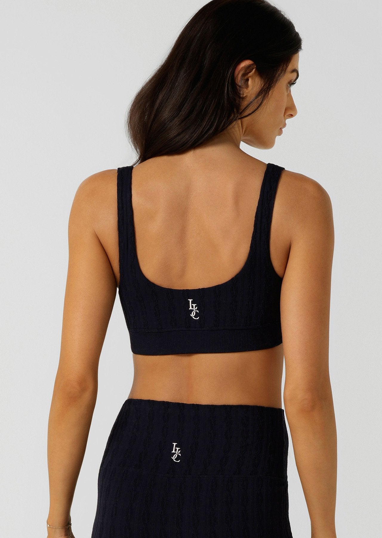 Lorna Jane Cable Seamless Sports Bra - Midnight Blue