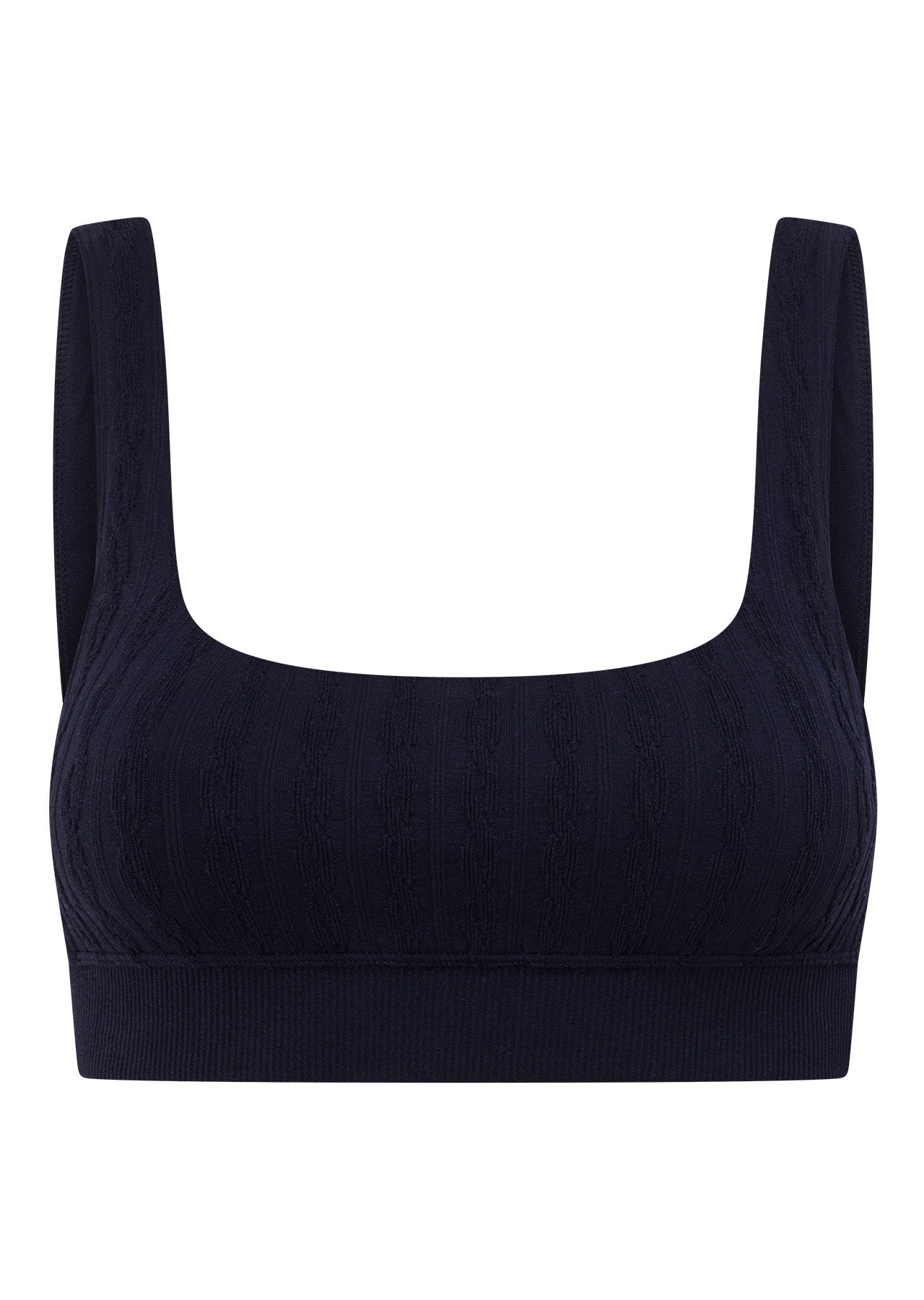 Lorna Jane Cable Seamless Sports Bra - Midnight Blue