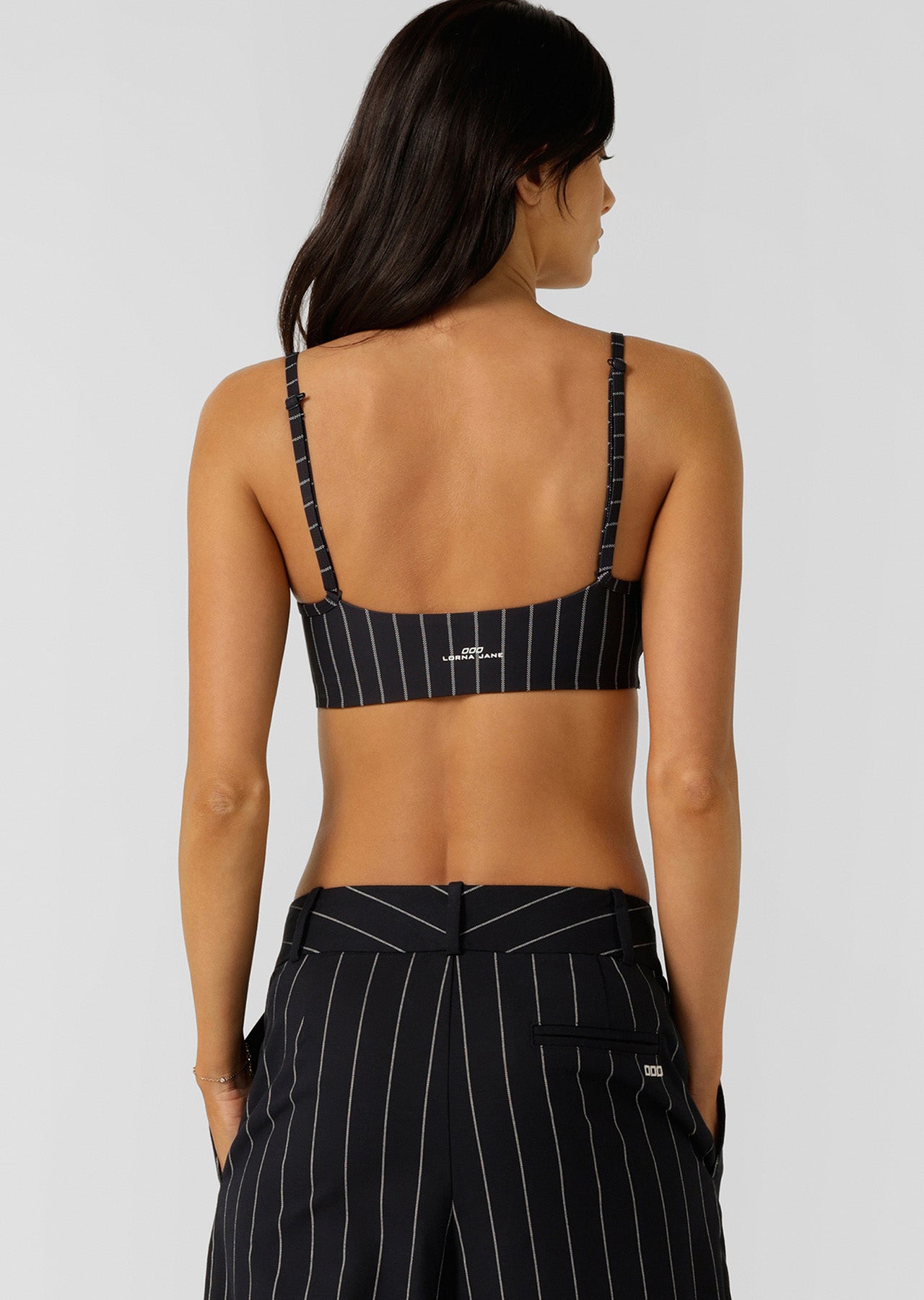 Lorna Jane Pinstripe Sports Bra - Midnight Blue Pinstripe