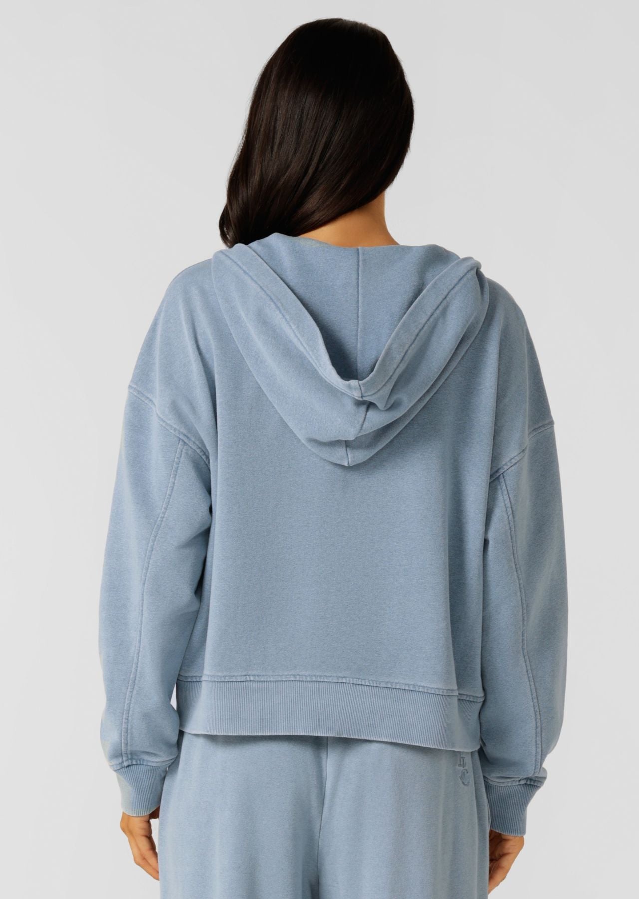 Lorna Jane Movement Washed Zip Through Hoodie - Washed Blue