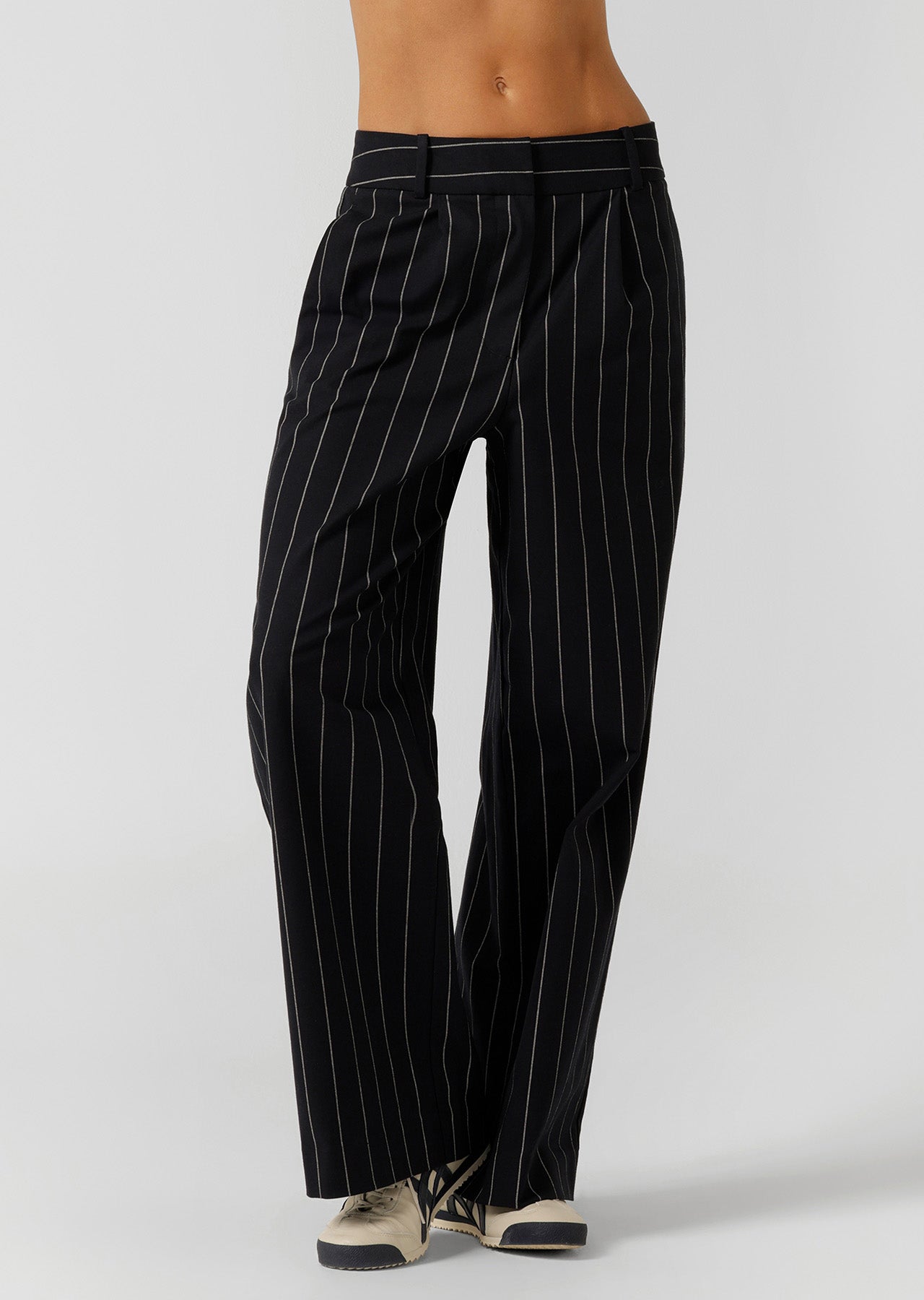 Lorna Jane Retro Suit Pants - Midnight Blue Pinstripe