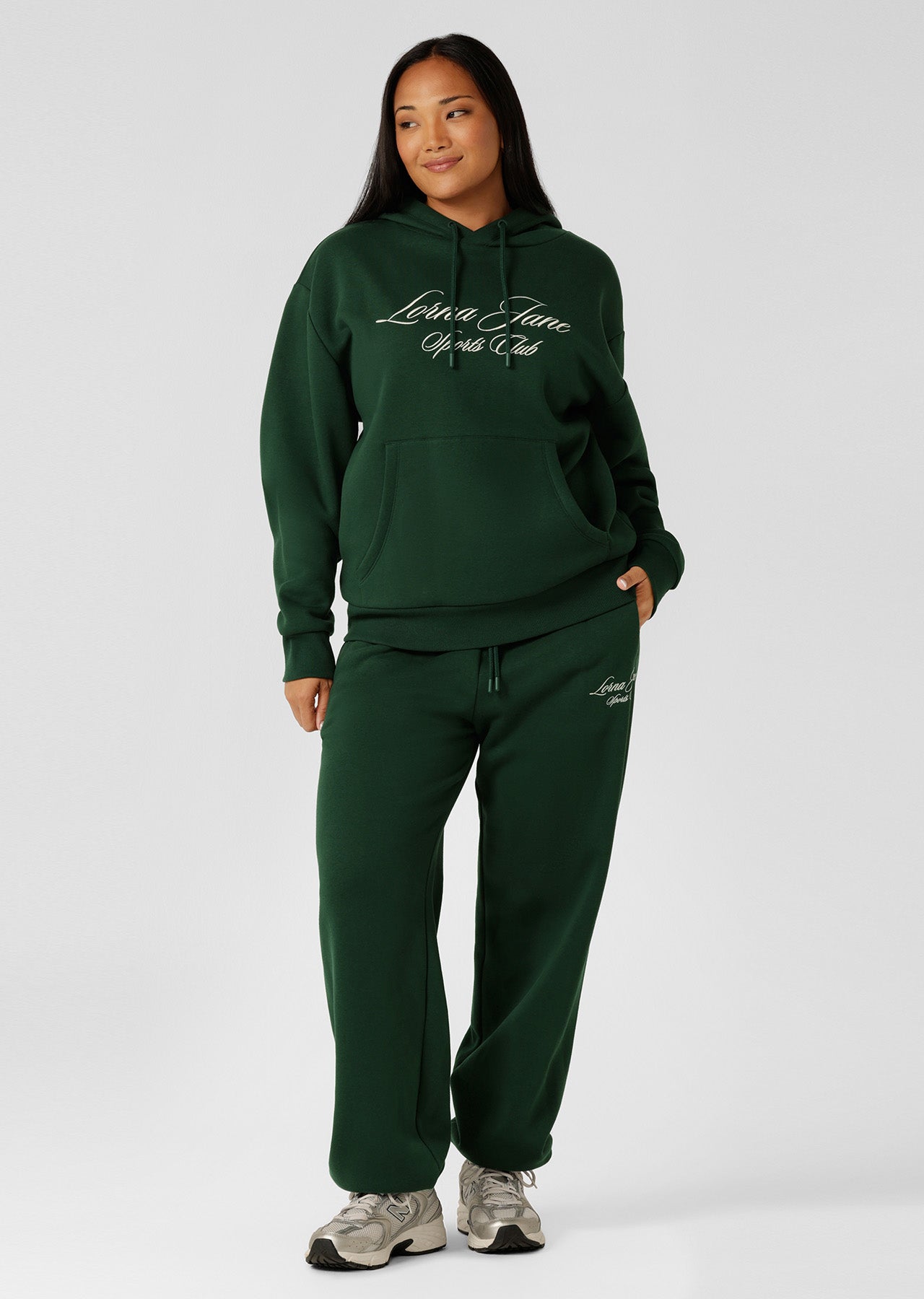 Lorna Jane Sports Club Fleece Hoodie - Dark Green