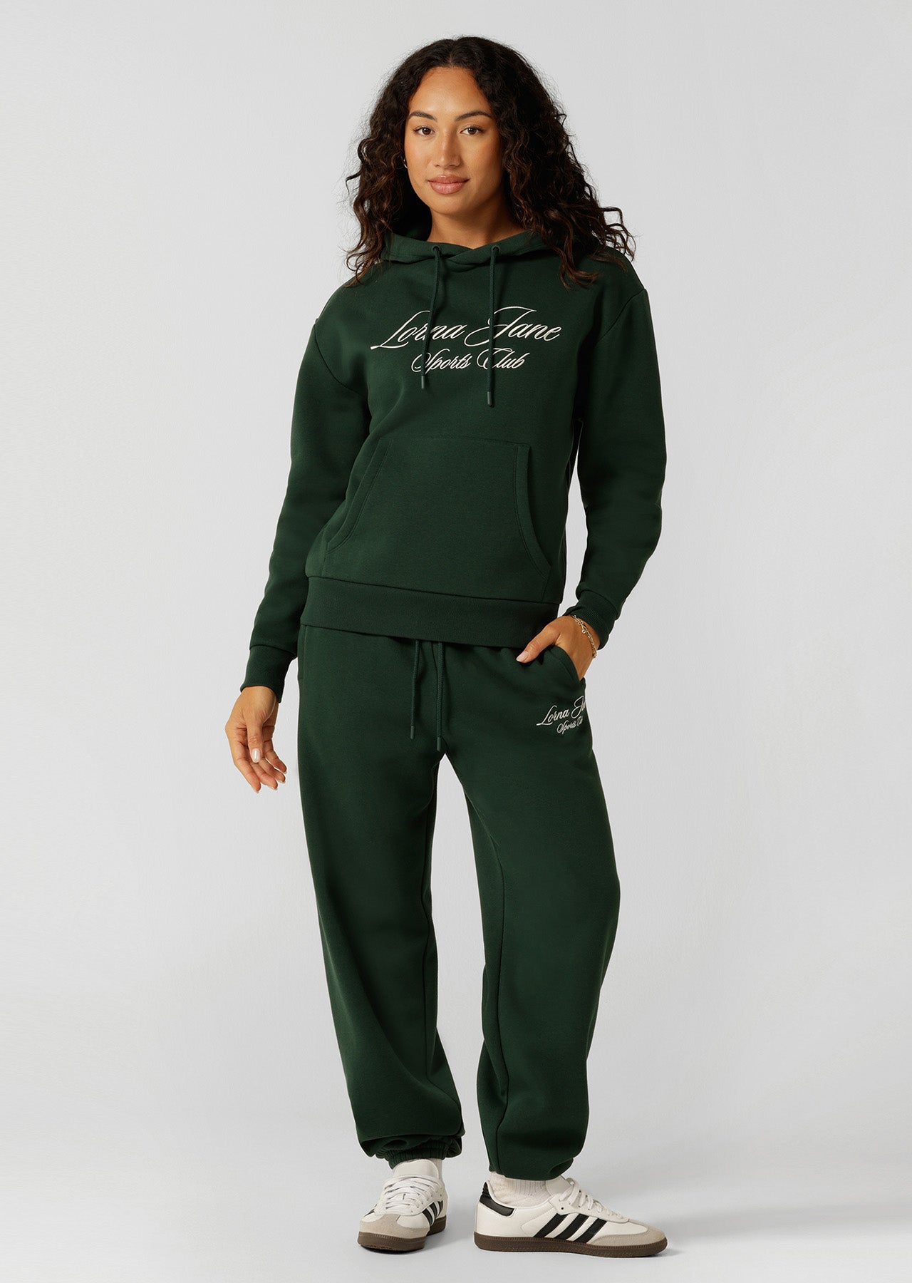 Lorna Jane Sports Club Fleece Sweatpants - Dark Green