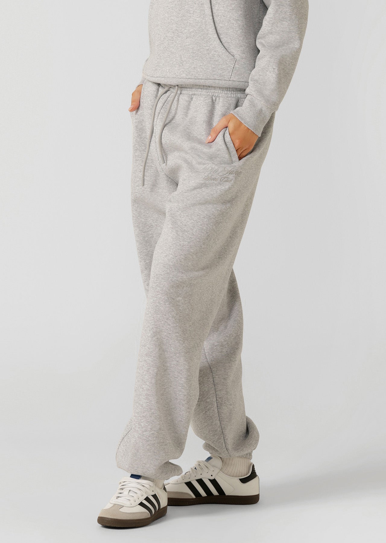 Lorna Jane Sports Club Fleece Sweatpants - Grey Marl