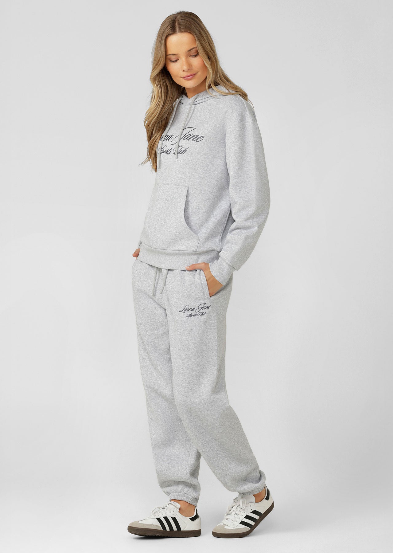 Lorna Jane Sports Club Fleece Sweatpants - Grey Marl