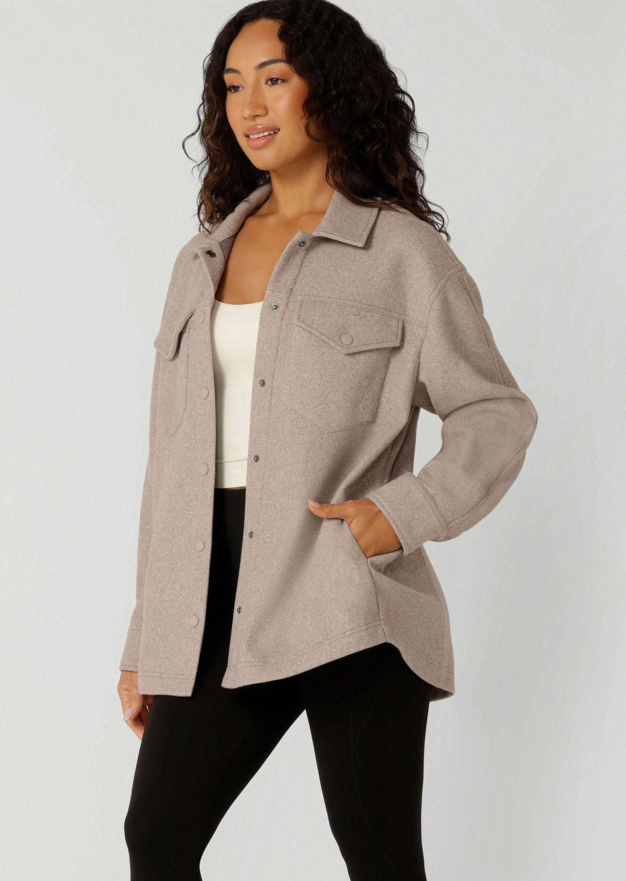 Lorna Jane Sunrise Shacket - Bone Marl