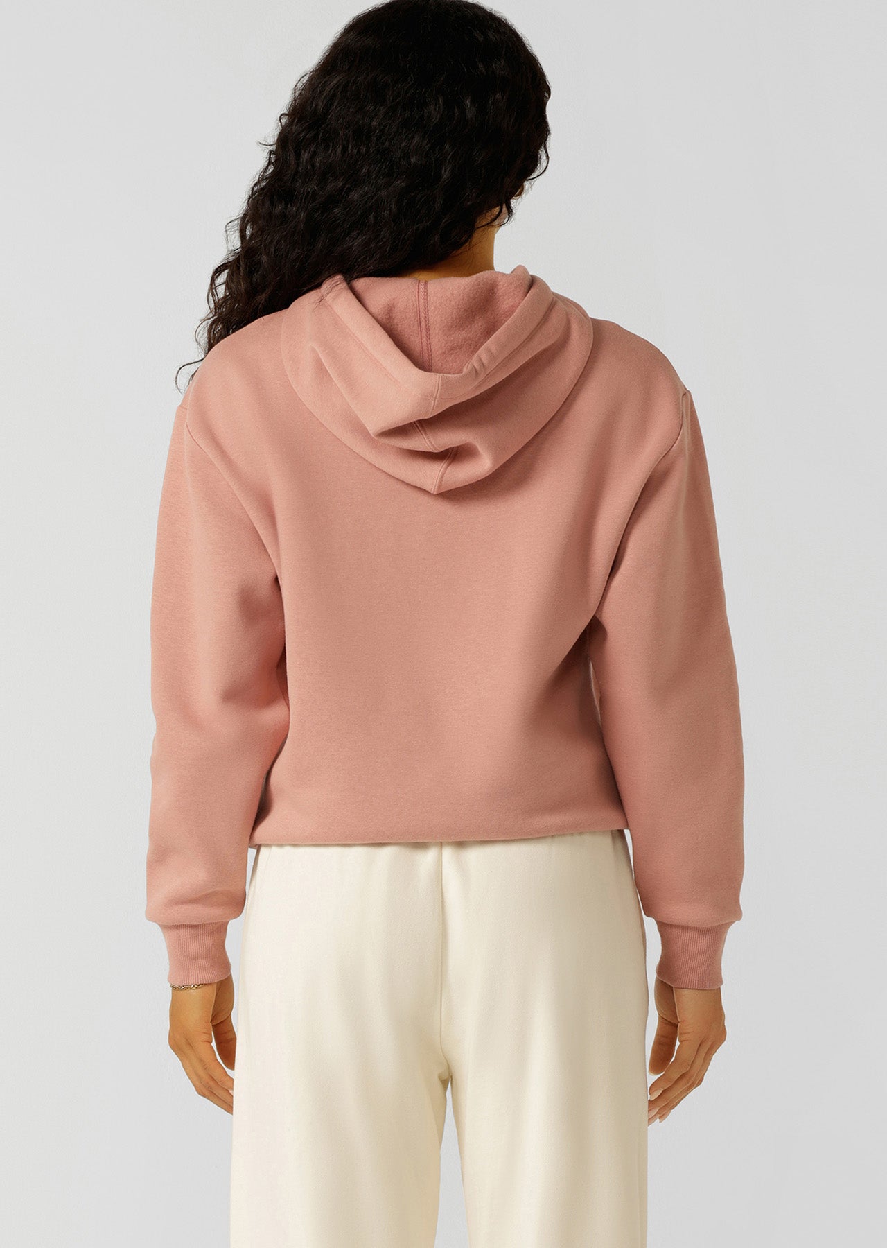 Lorna Jane Lounge Fleece Hoodie - Ash Rose