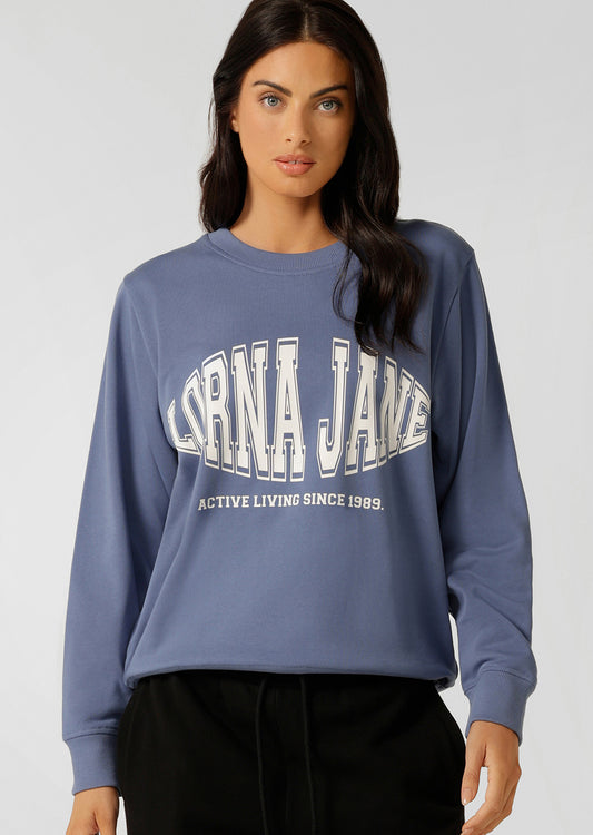 Lorna Jane Iconic Sweat - Misty Blue