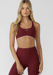 Lorna Jane Irresistible Rib High Support Sports Bra - Cranberry