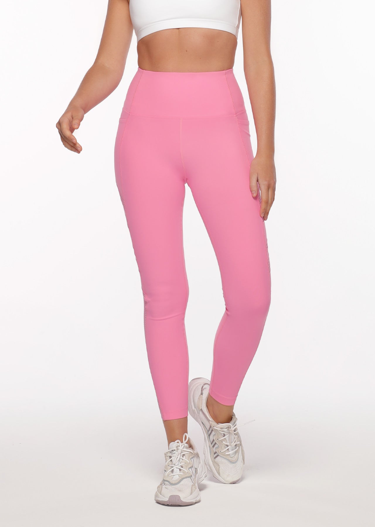 Lorna Jane Inspire Mesh Full Length Leggings - Milkshake