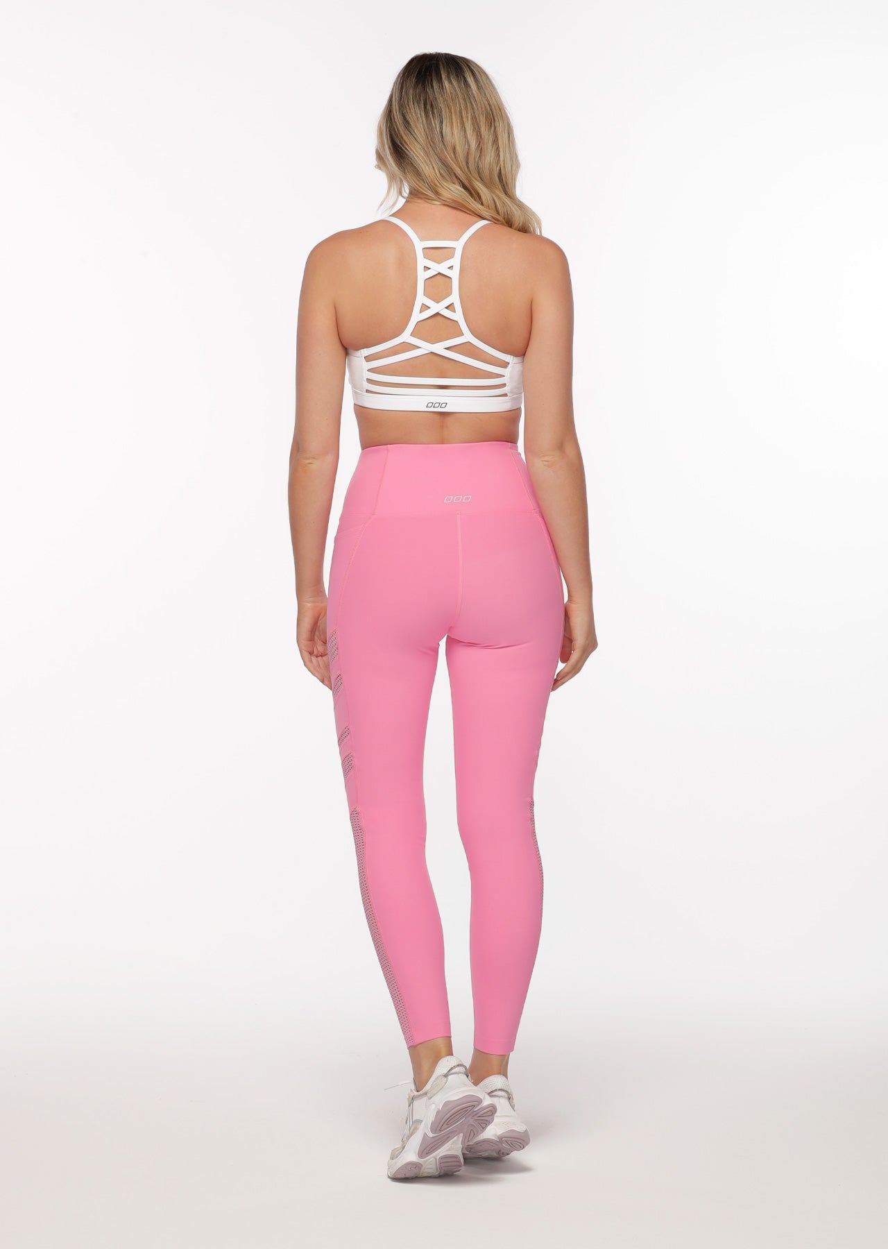Lorna Jane Inspire Mesh Full Length Leggings - Milkshake