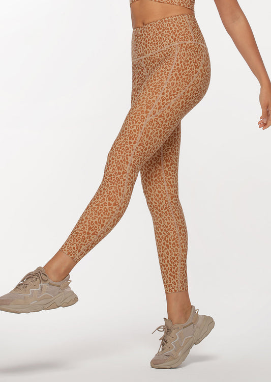 Lorna Jane Scrunch Back Ankle Biter Leggings - Micro Leopard Print
